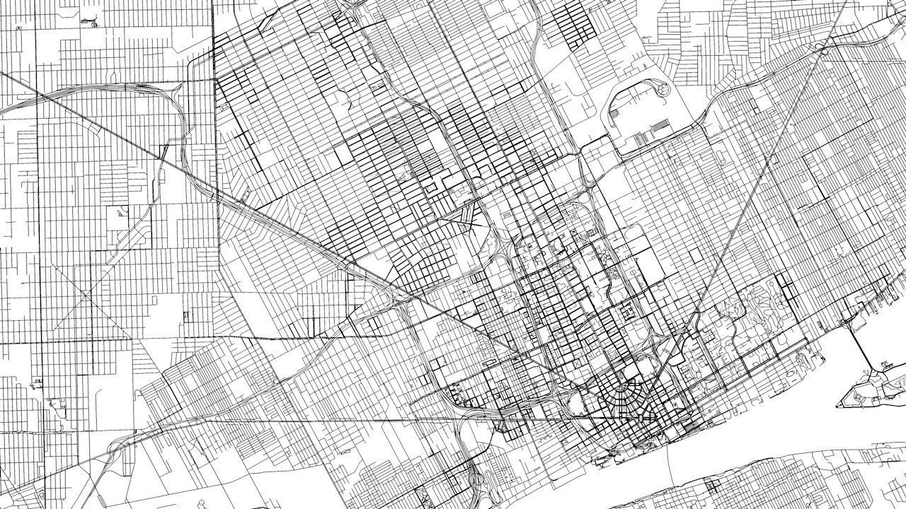 Detroit Road Network and Streets 3D model_8