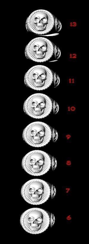 Ring with skull and patterns of many sizes 151 3D print model_8
