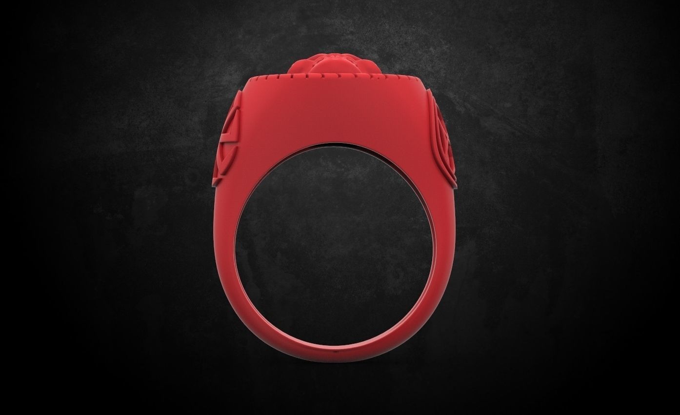 Ring with skull and patterns of many sizes 151 3D print model_12