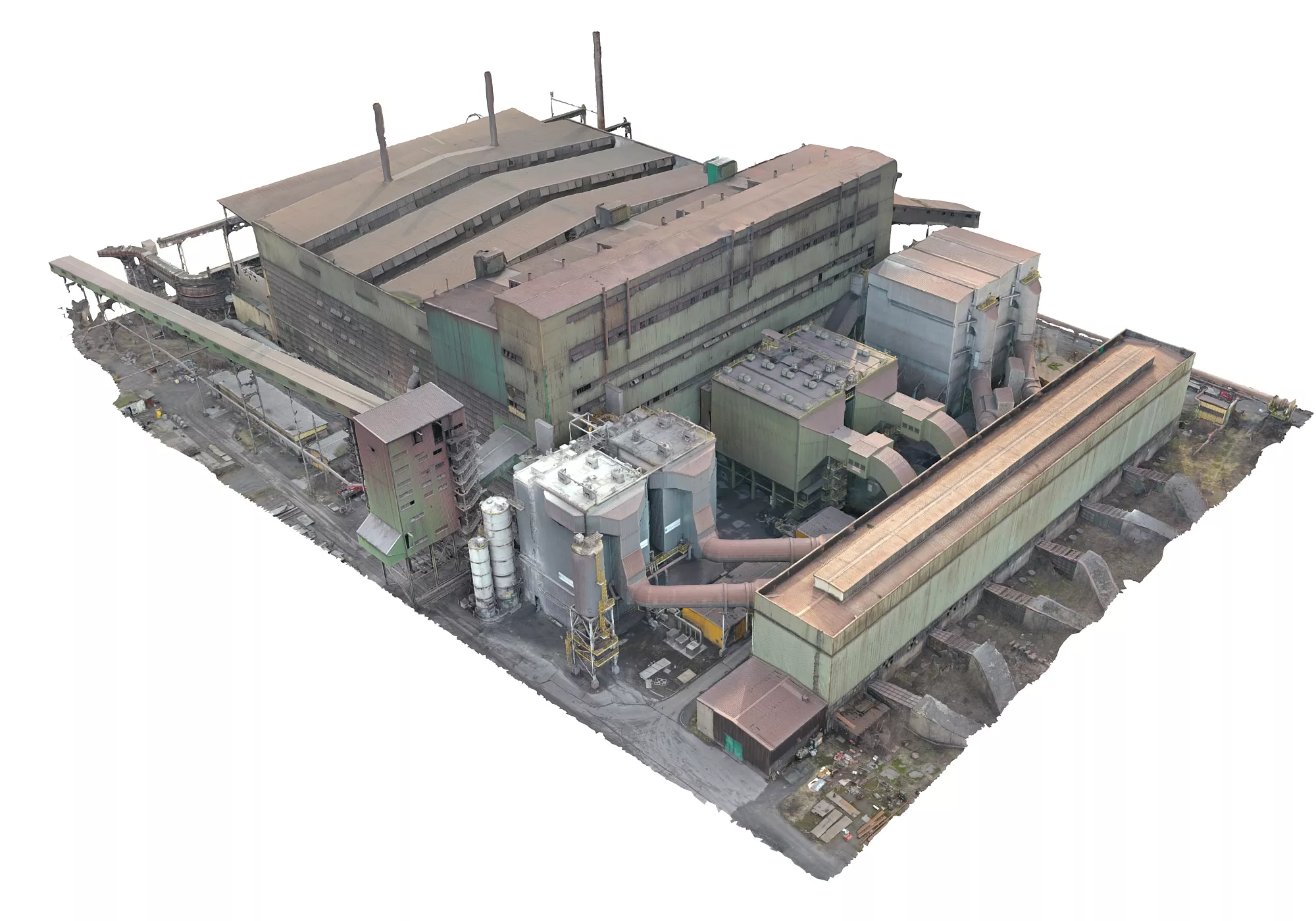 Gigantic Power Plant Mega Factory Low-poly 3D model