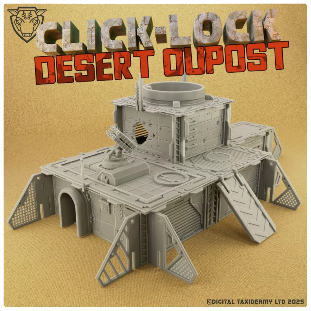 Click Lock City Concrete Outpost Mega Block Bunker Terrain STL 3D print model