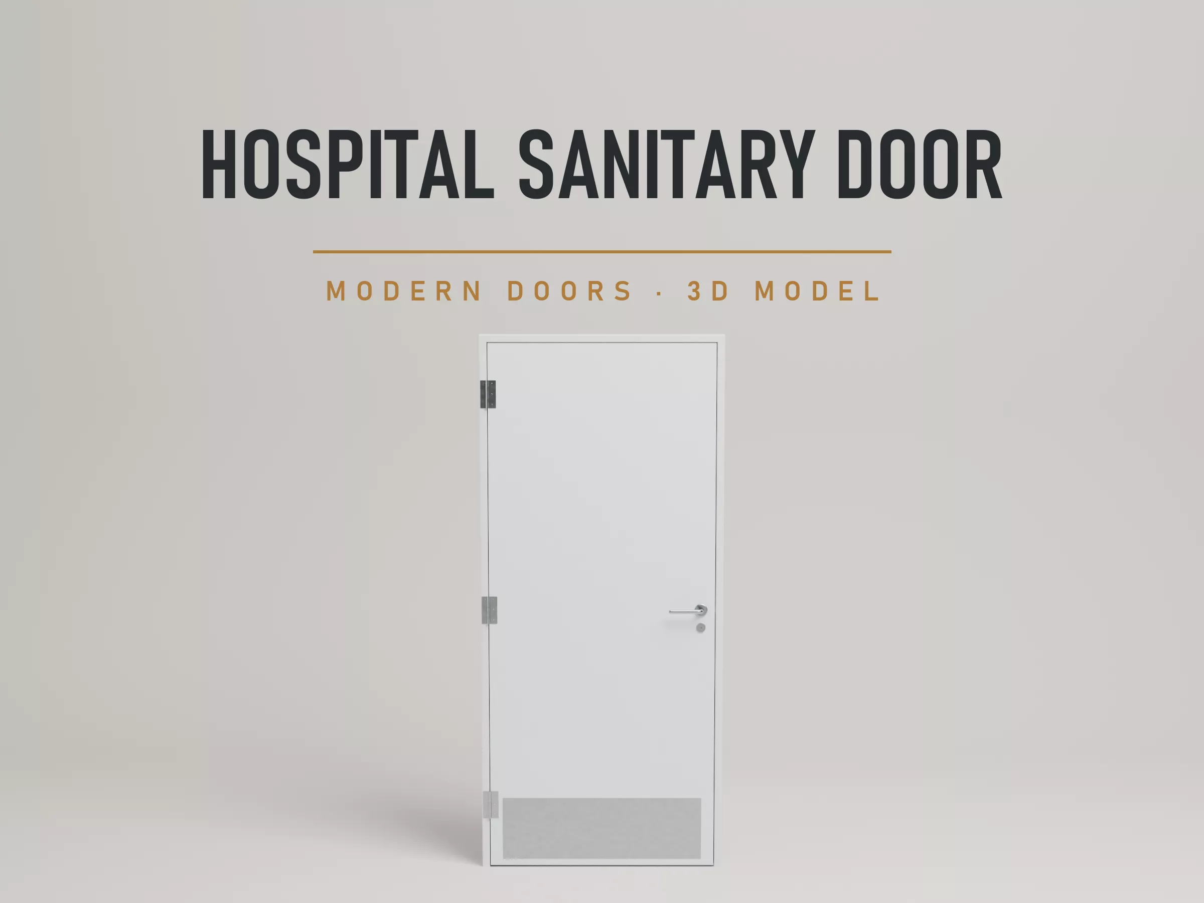 Animated Hospital Sanitary Door Low-poly 3D model