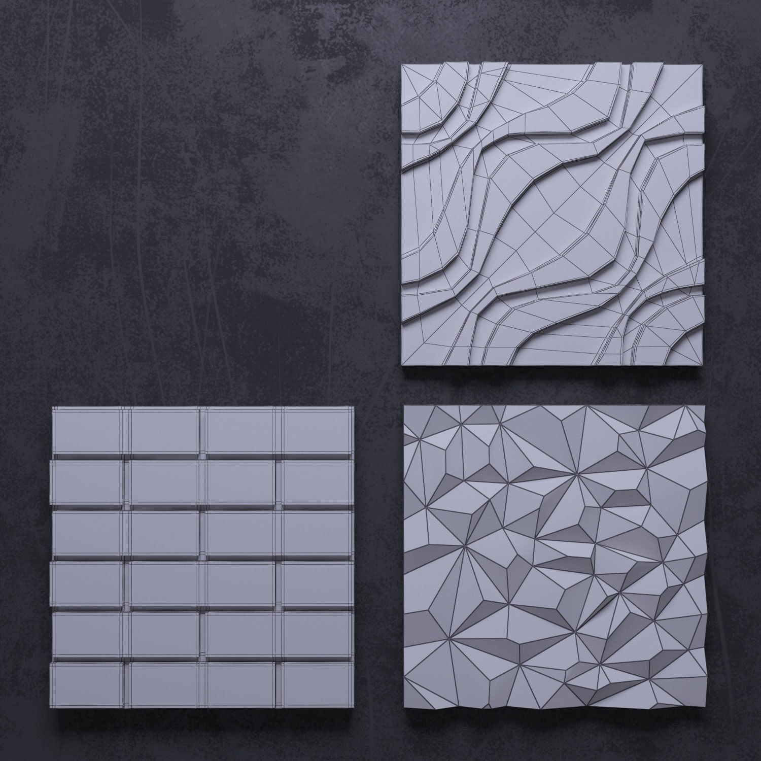 3D panels Wall Art 2 3D model_7