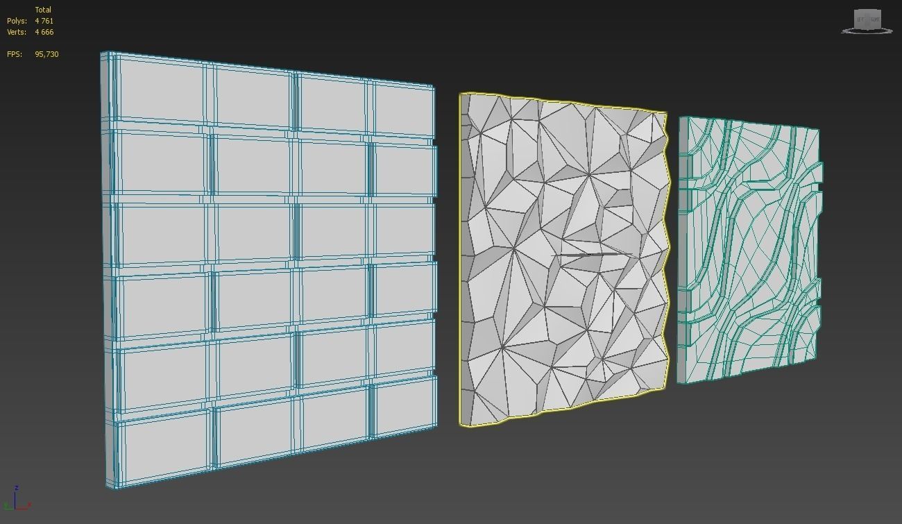 3D panels Wall Art 2 3D model_8