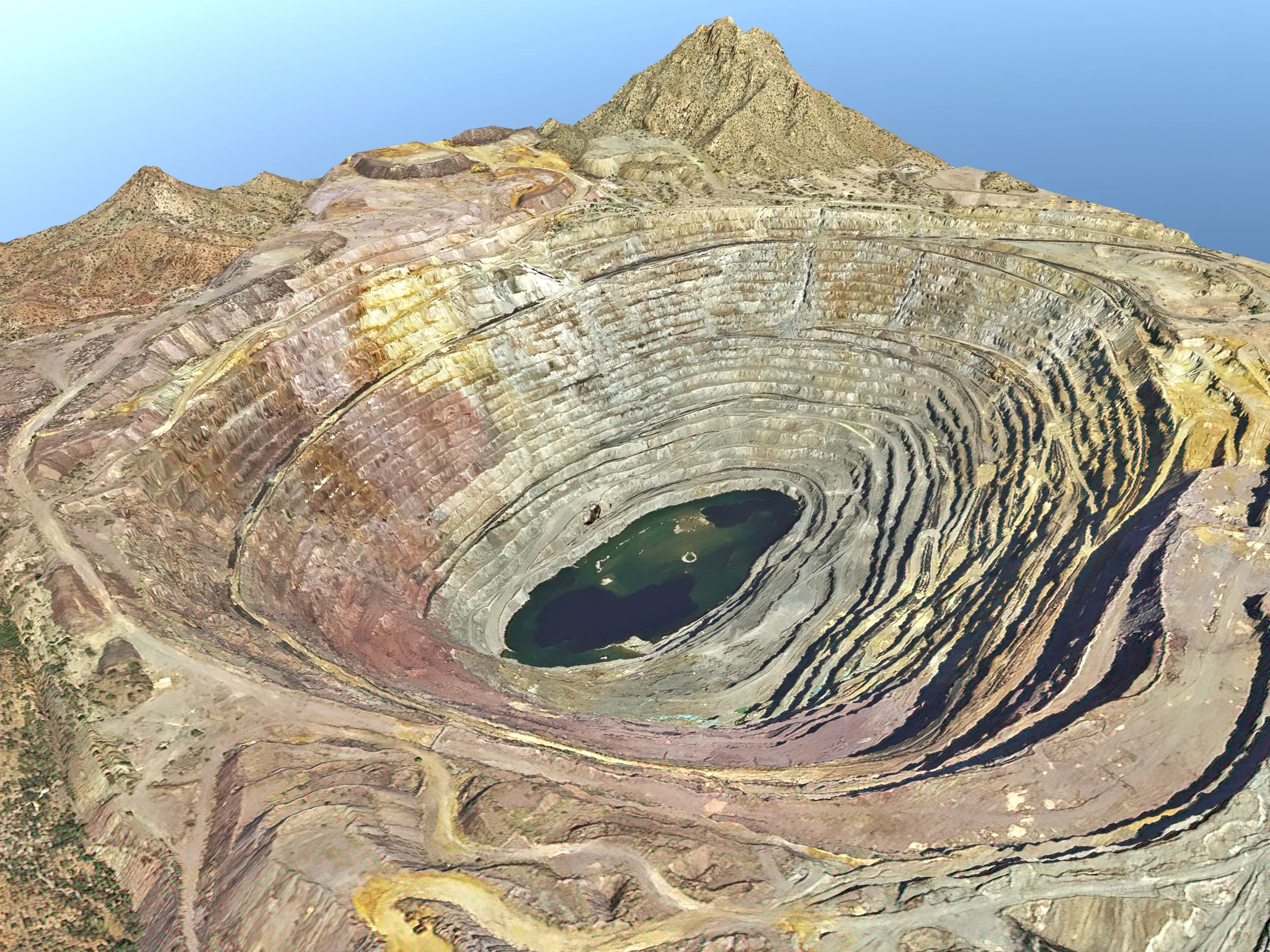 Scanned Opencast Mines Low-poly 3D model