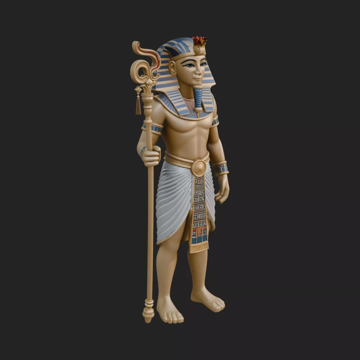 Egyptian Pharaoh Statue Design 1 - 3D Print Model 3D model 3D printable ...