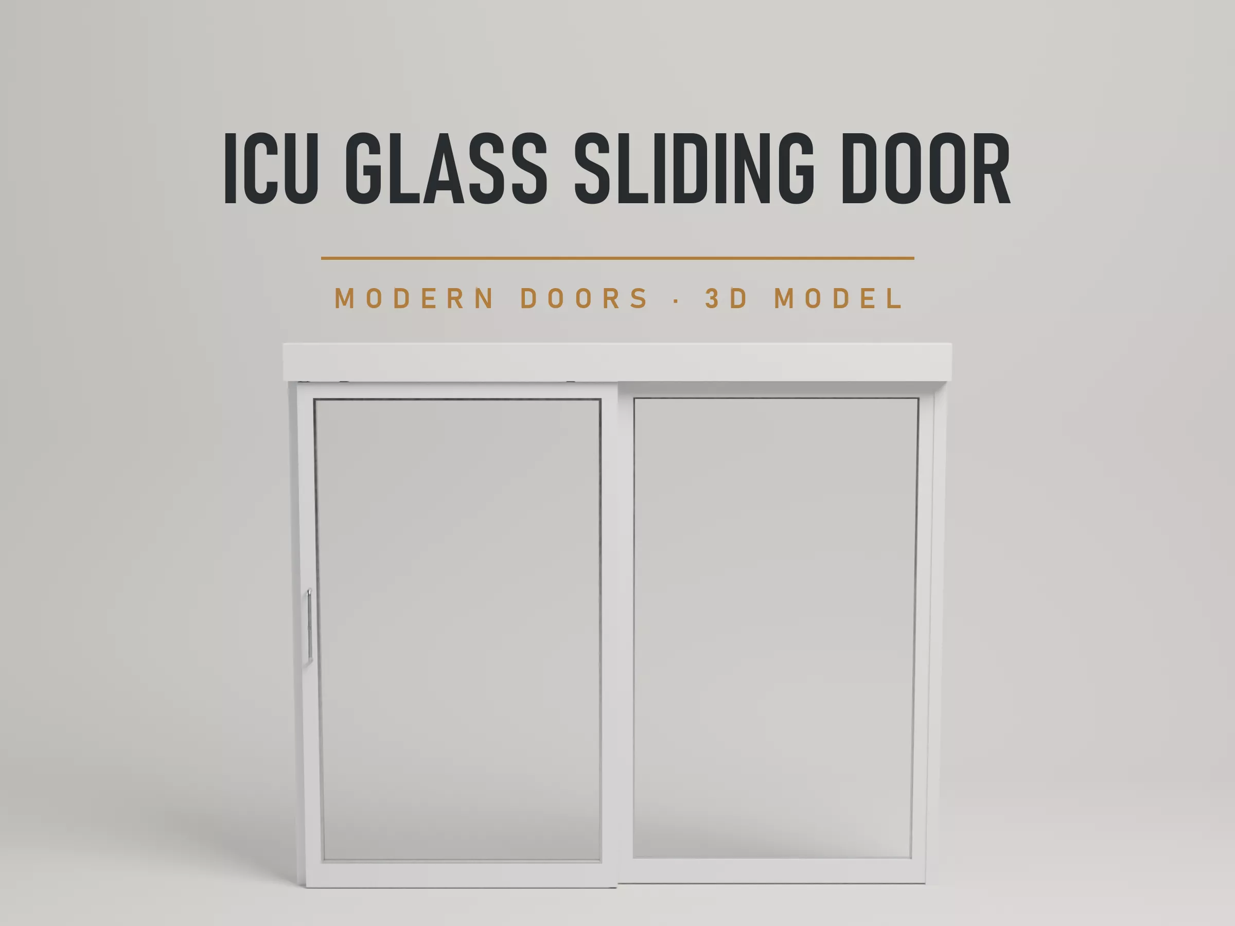 Animated Hospital ICU Glass Sliding Door Low-poly 3D model