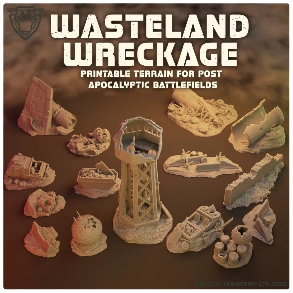 Wasteland Wreckage Post Apocalyptic Scatter Terrain STL Pack 3D print model