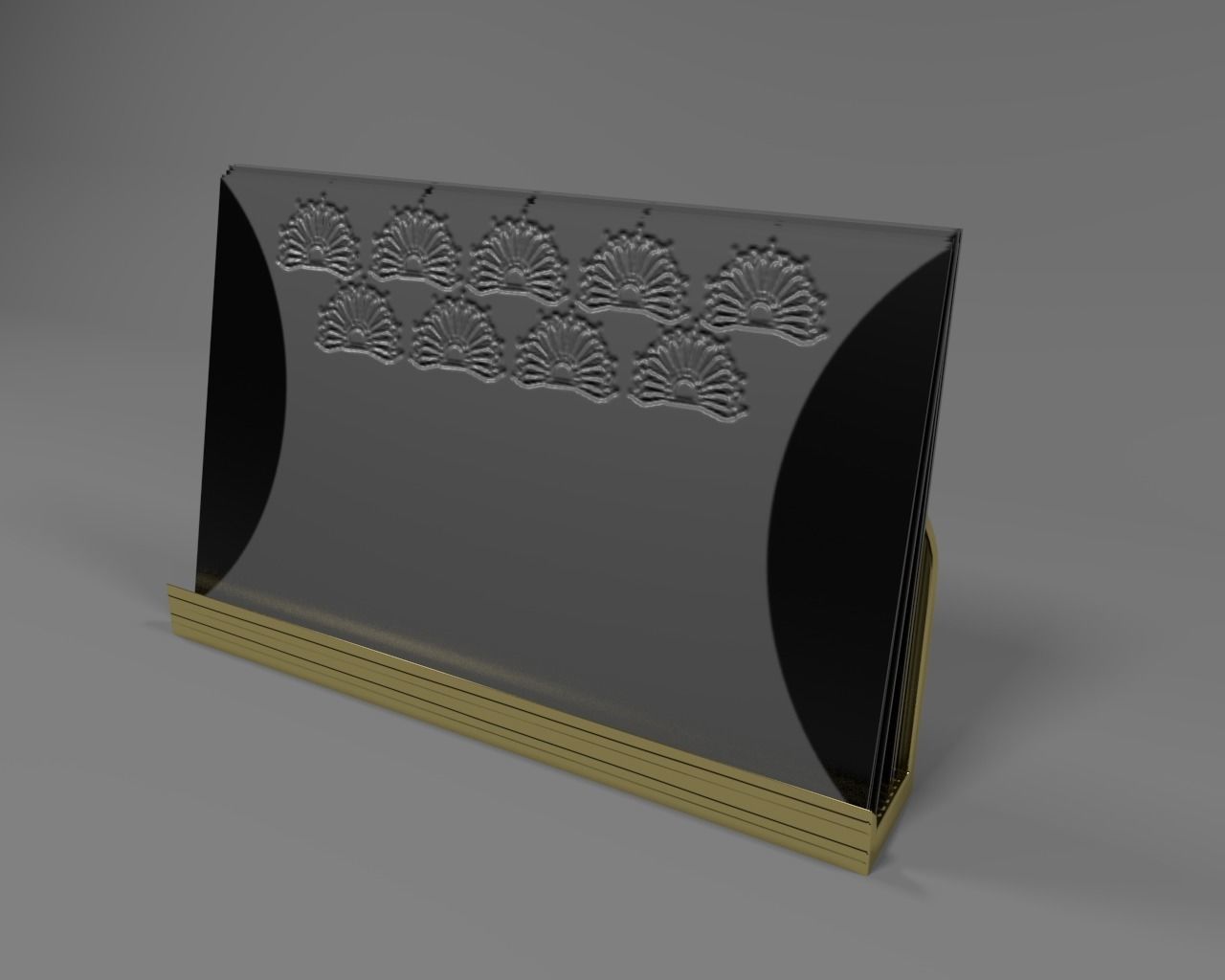 Desktop Business card holder with business cards 3D model_4