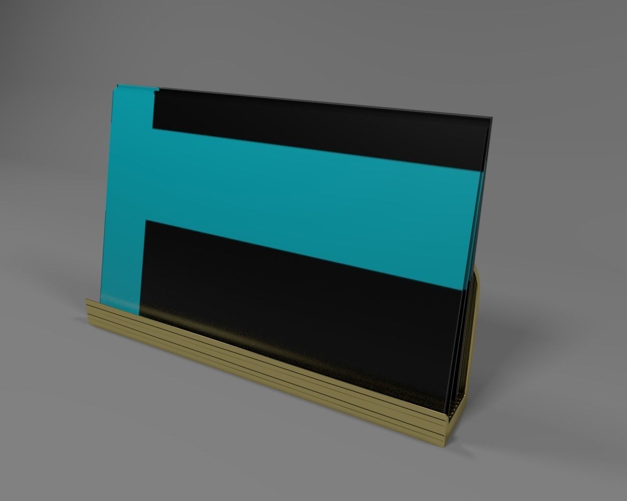 Desktop Business card holder with business cards 3D model_5