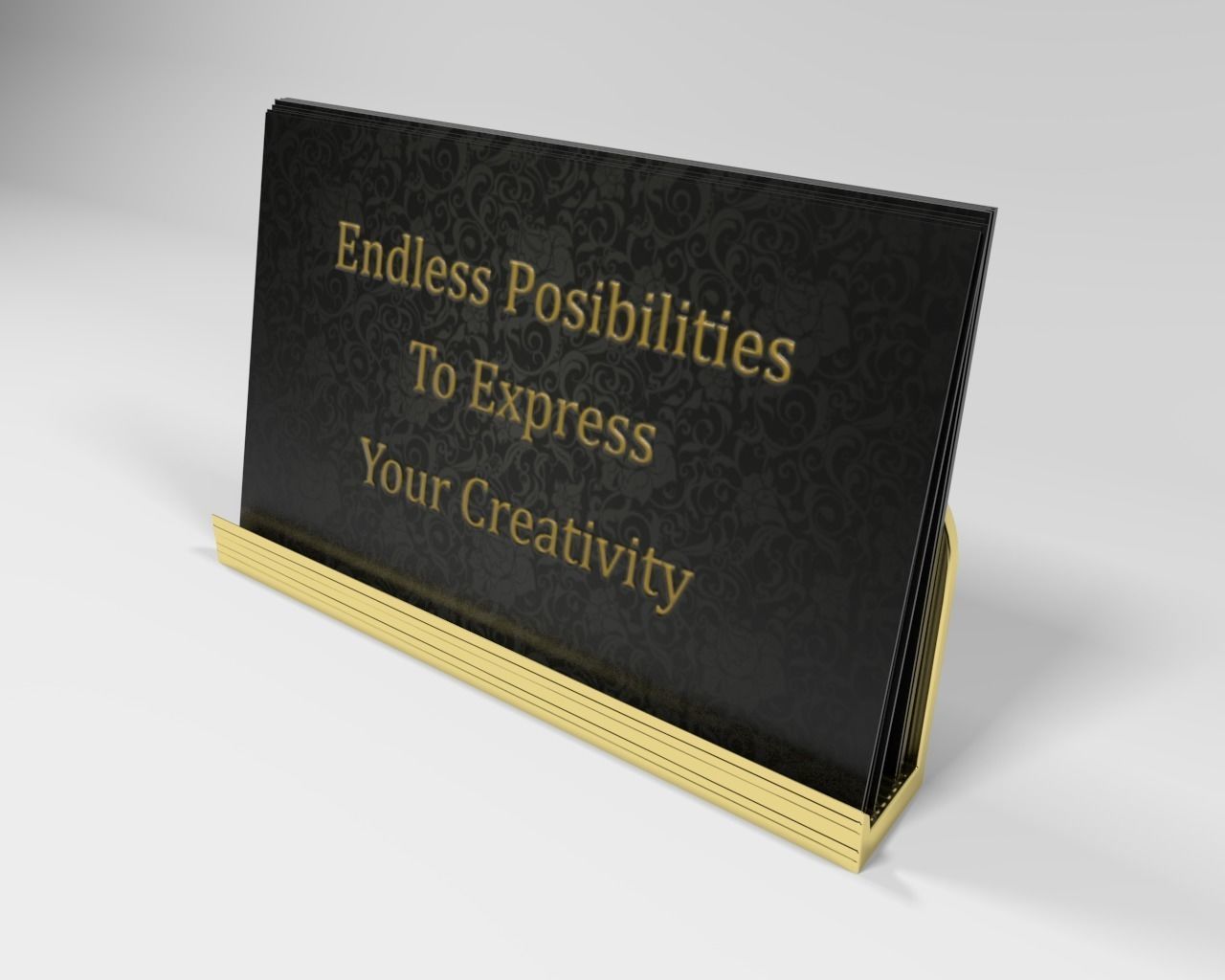 Desktop Business card holder with business cards 3D model_9