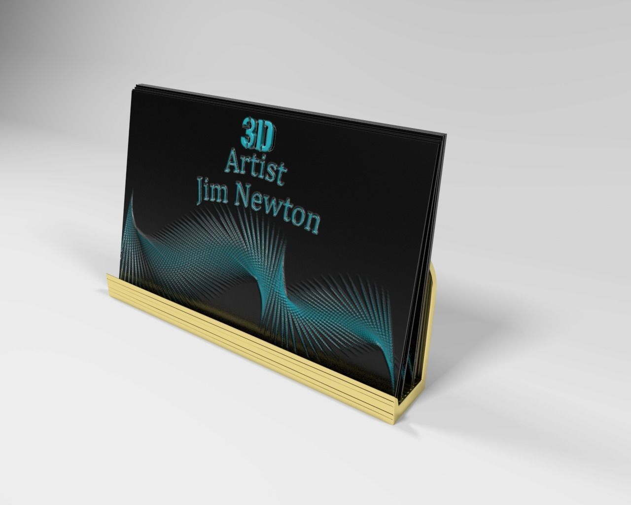 Desktop Business card holder with business cards 3D model_11