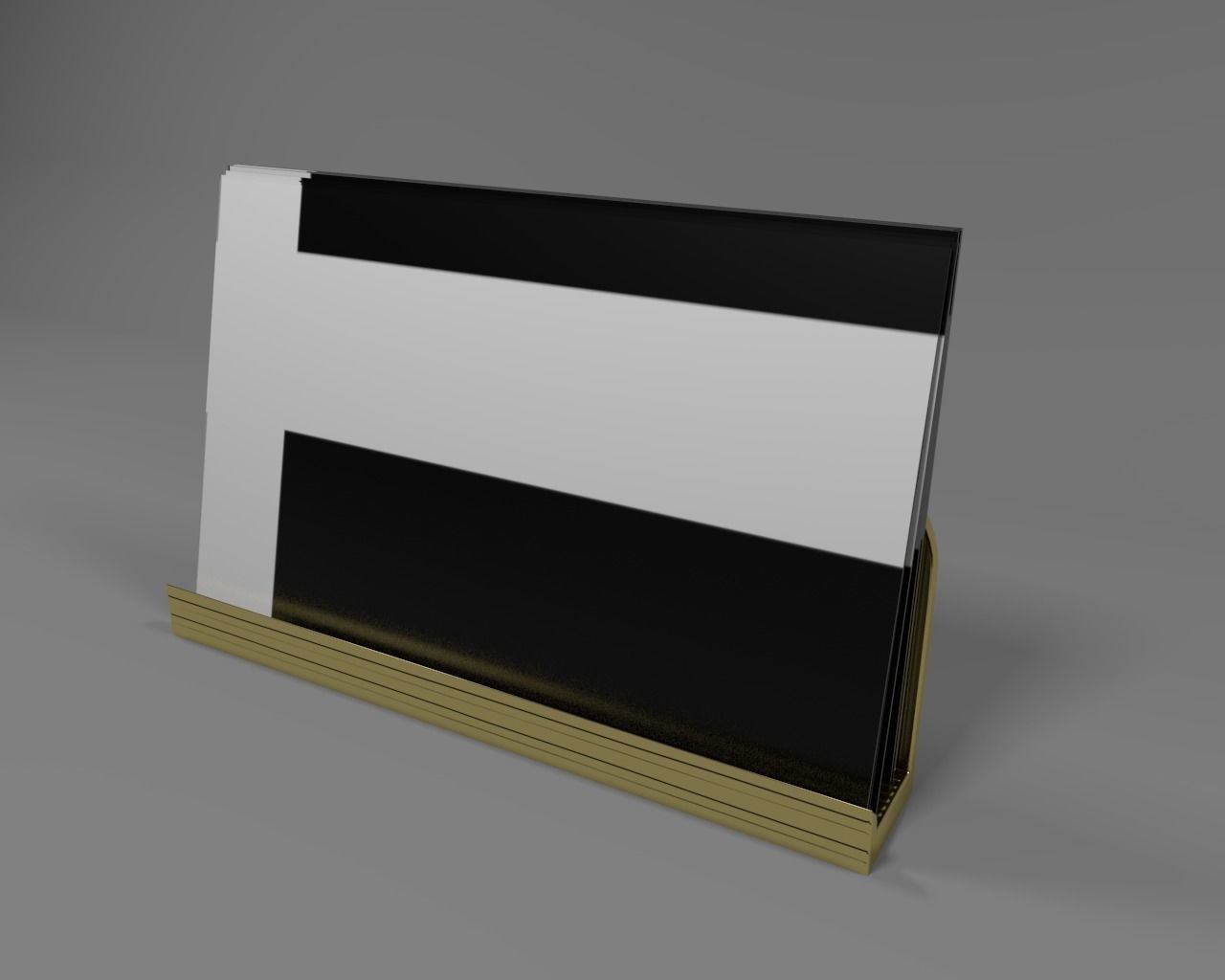 Desktop Business card holder with business cards 3D model_3