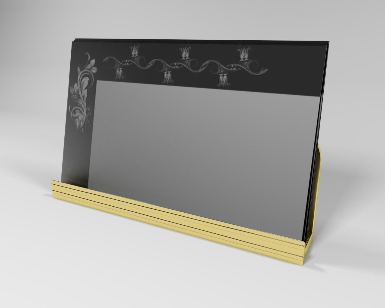 Desktop Business card holder with business cards 3D model_6