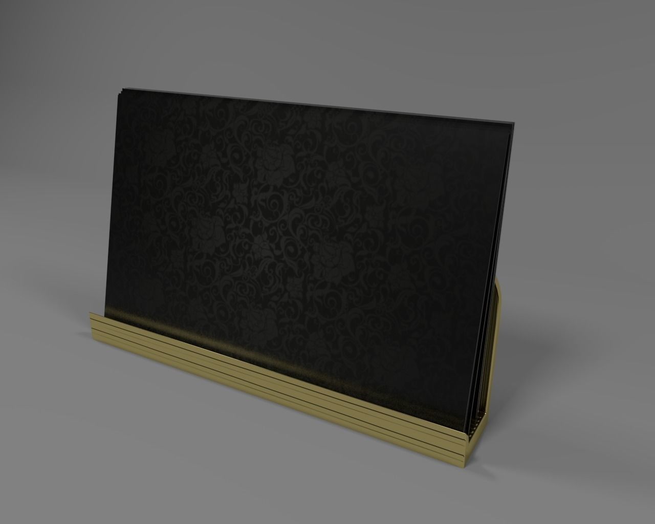 Desktop Business card holder with business cards 3D model_8