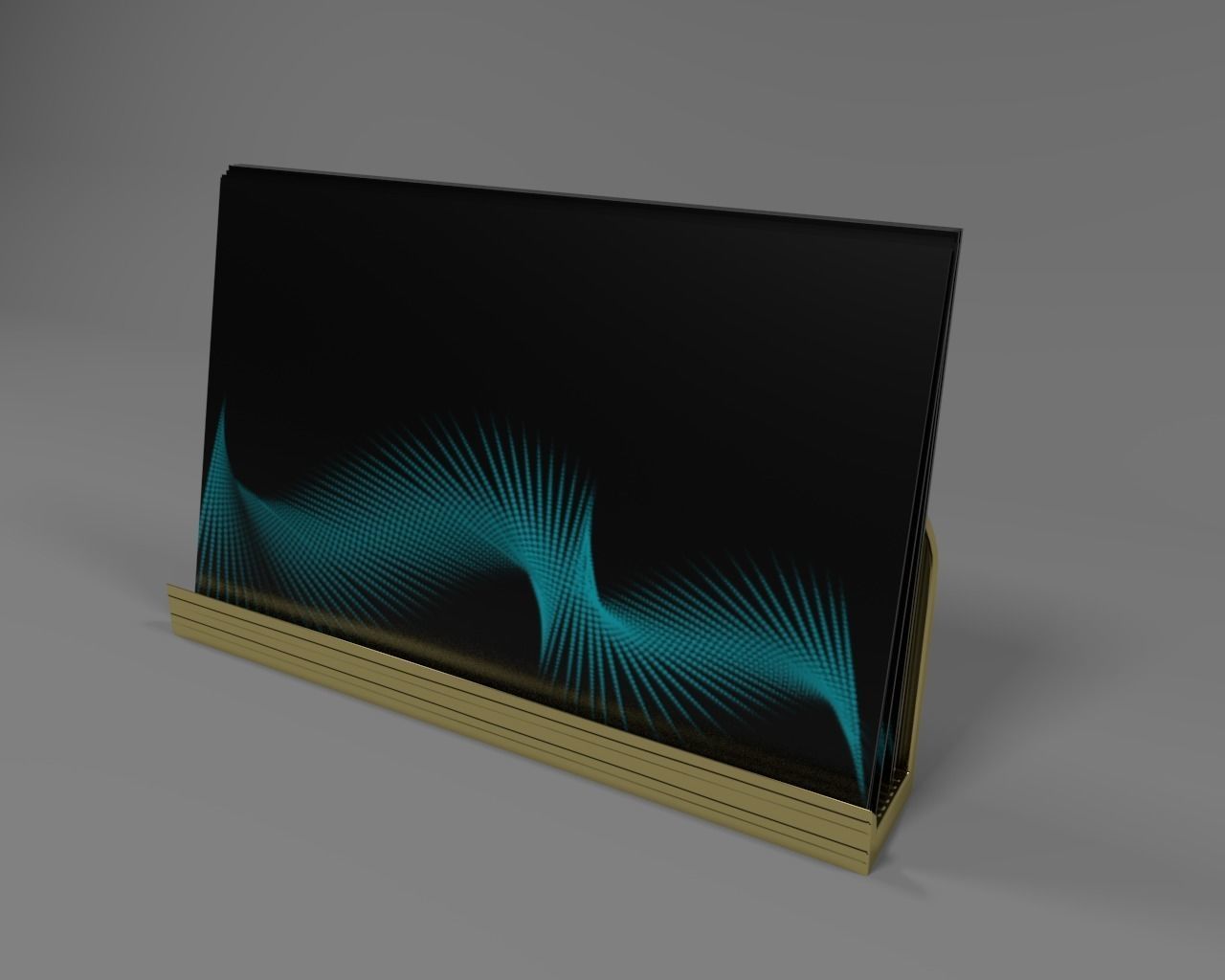 Desktop Business card holder with business cards 3D model_0