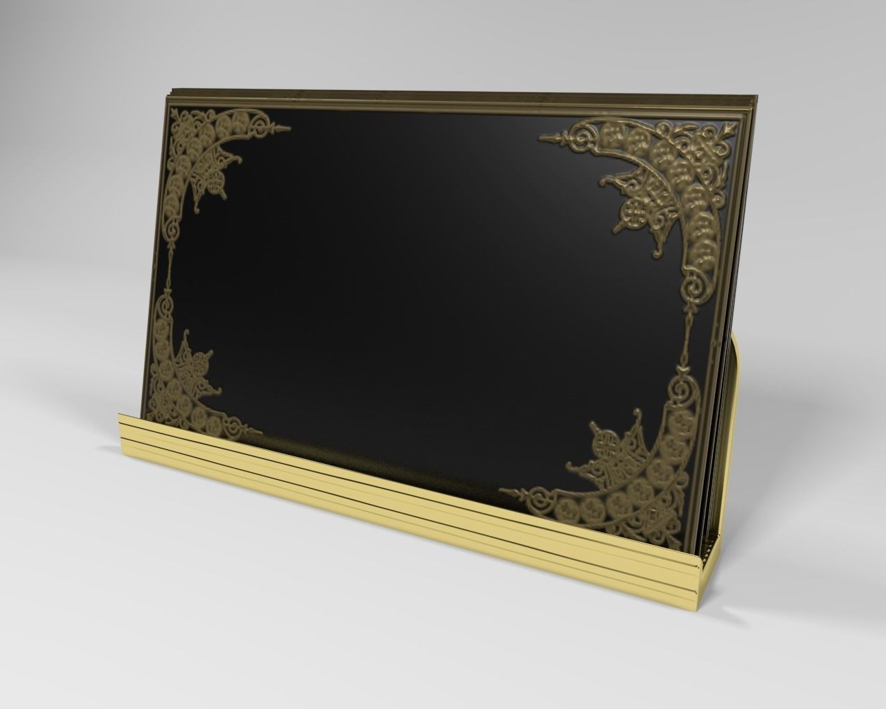 Desktop Business card holder with business cards 3D model_2