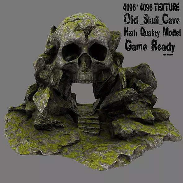 Skull Cave Low-poly 3D model