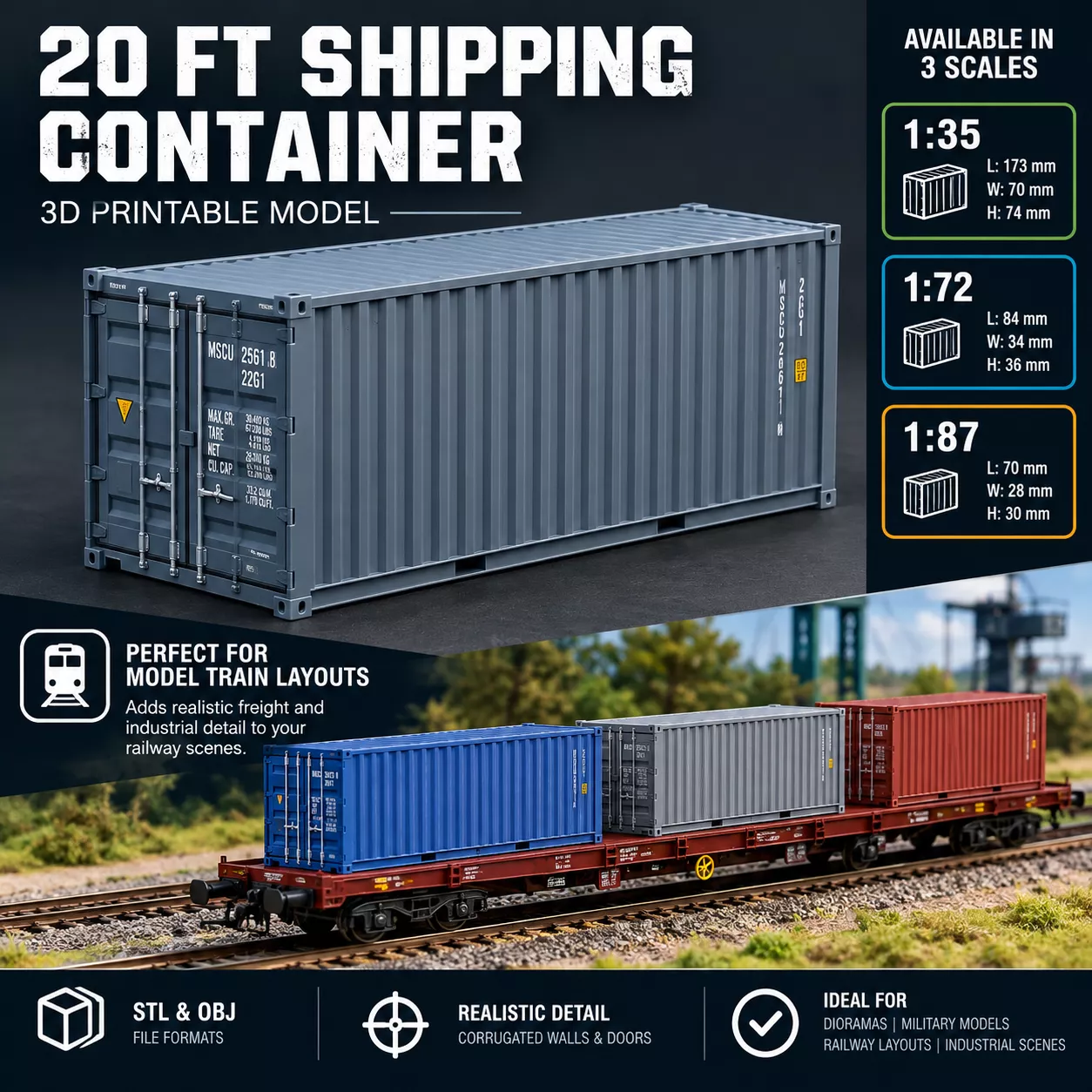 20 ft Shipping Container 3D print model