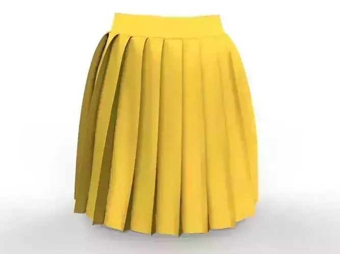 Stylish Designer Women Pleats Skirt 3D model 