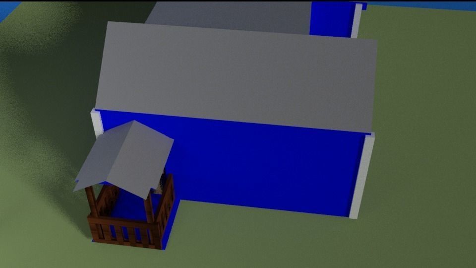 simple house Low-poly 3D model_4