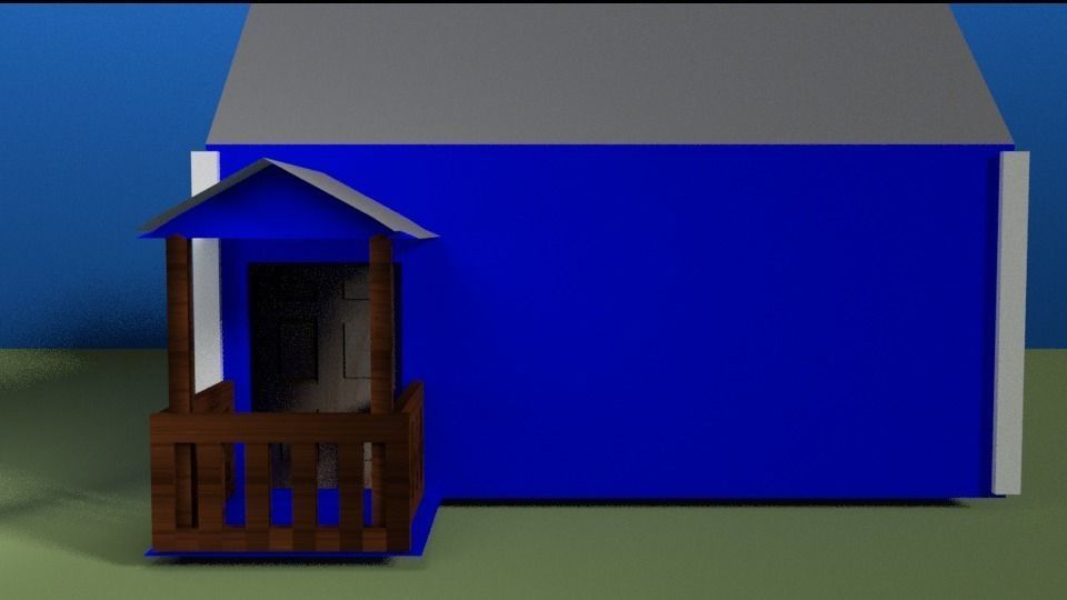 simple house Low-poly 3D model_2