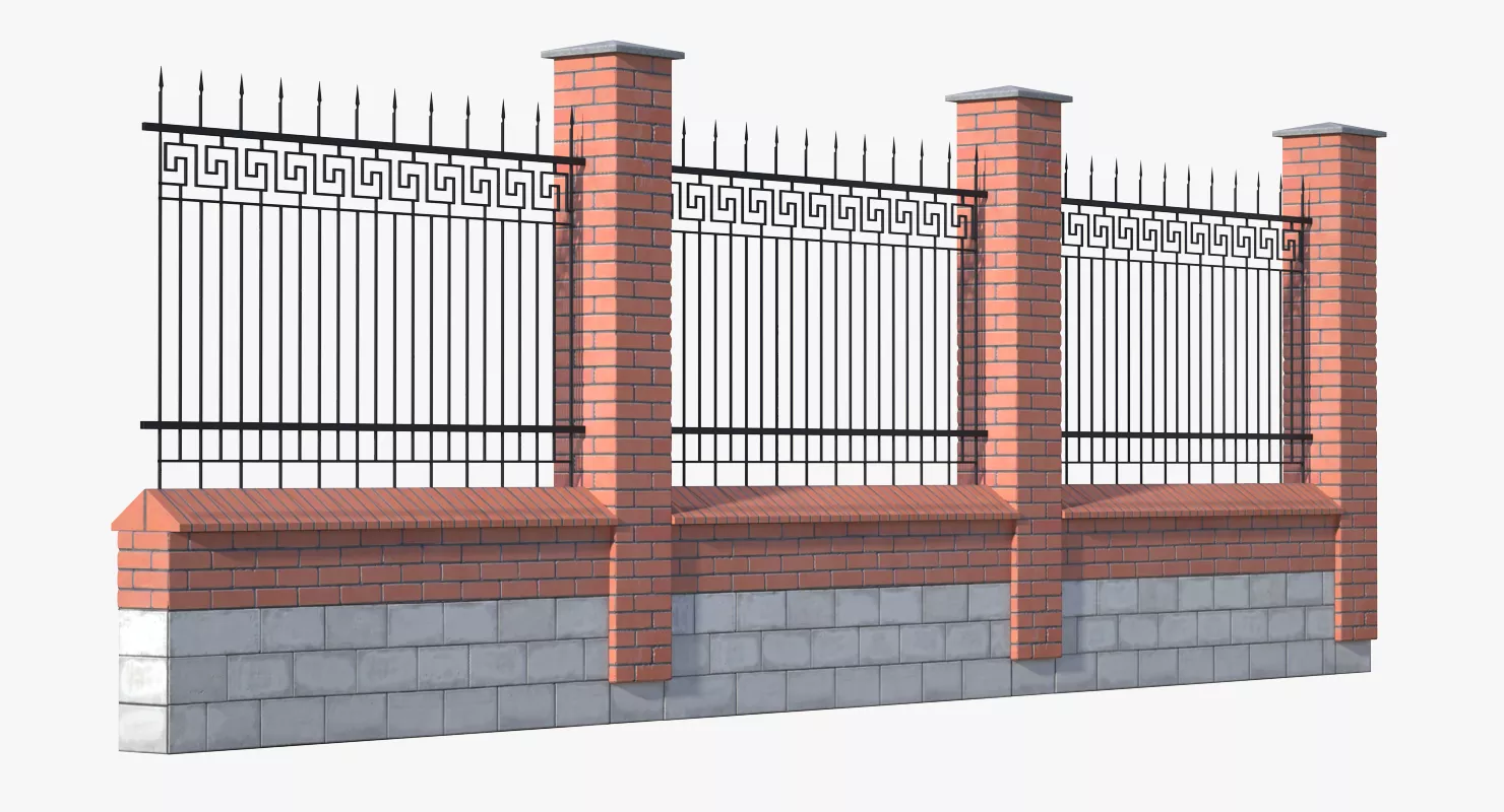 Brick Fence 3D model