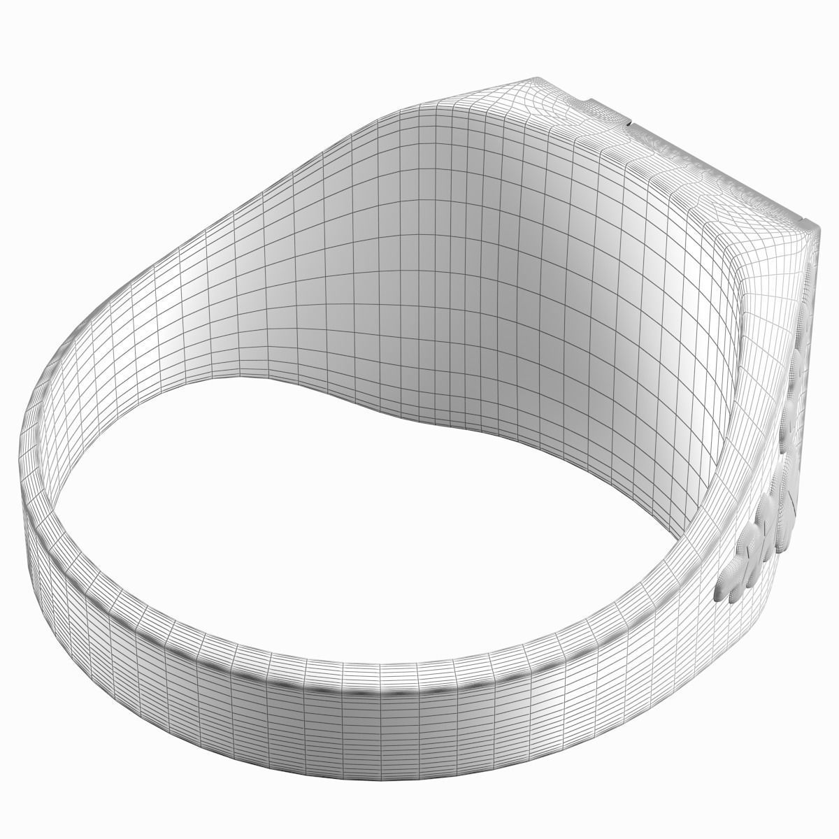 Gold finger ring 3D model_4