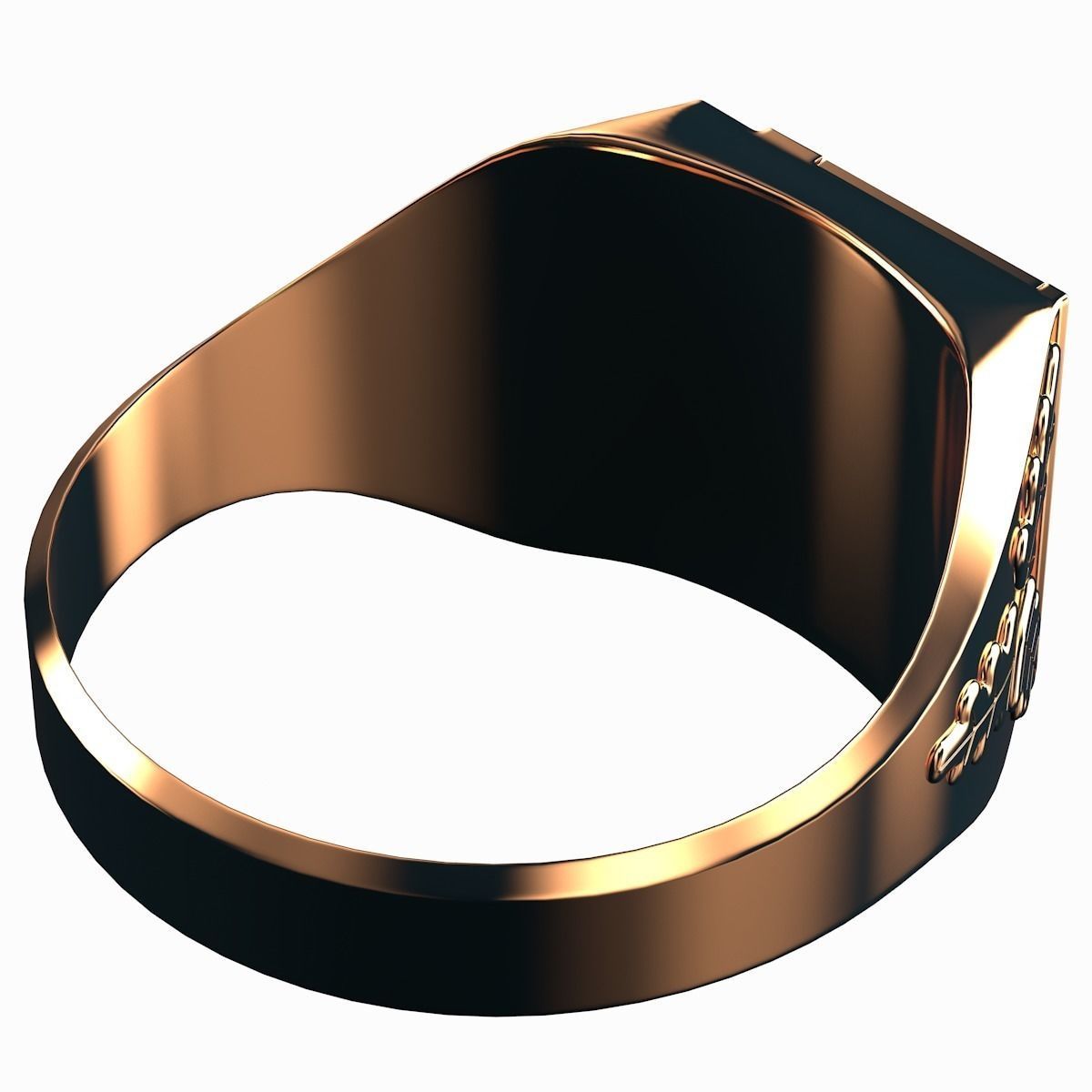 Gold finger ring 3D model_2