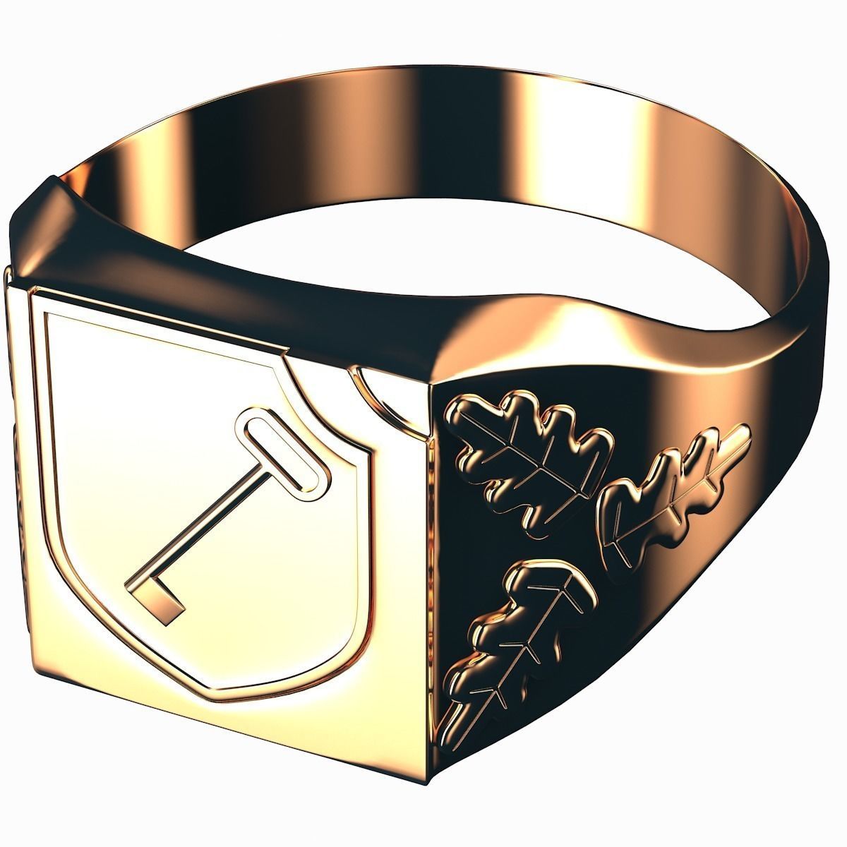 Gold finger ring 3D model_0