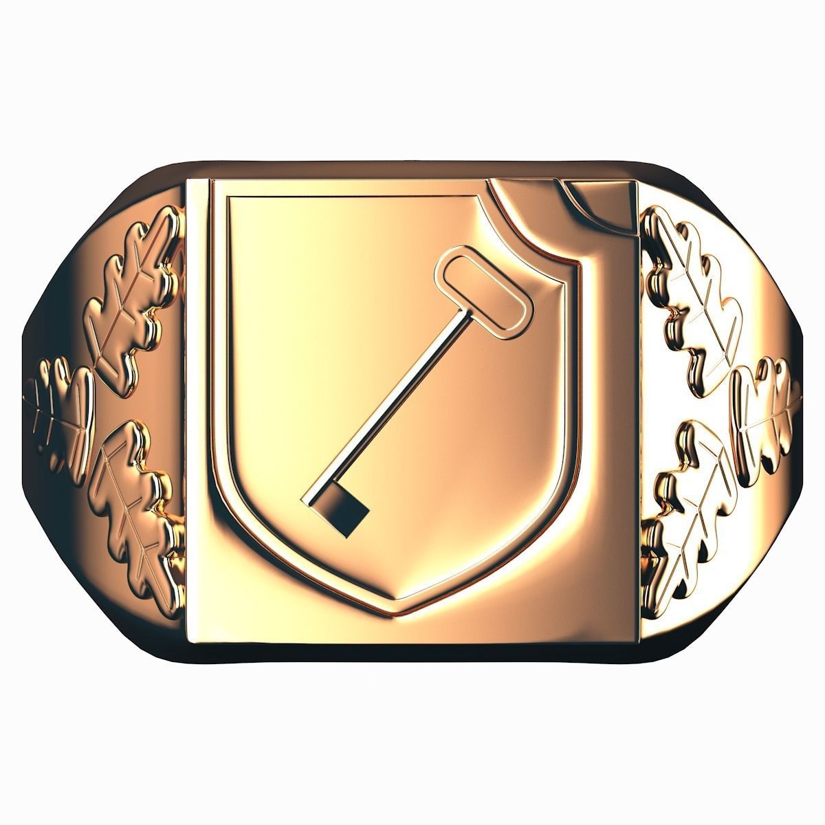 Gold finger ring 3D model_1