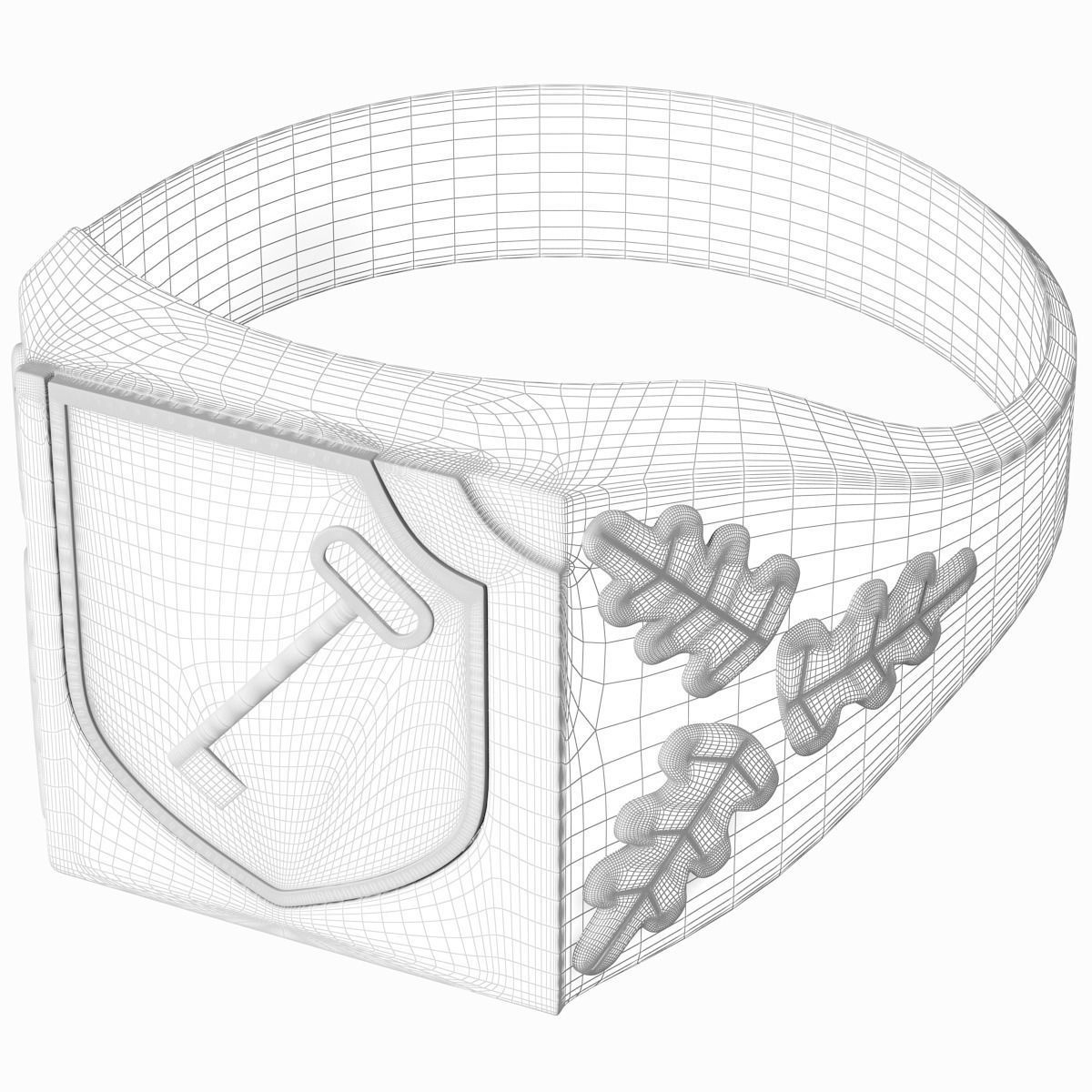 Gold finger ring 3D model_3