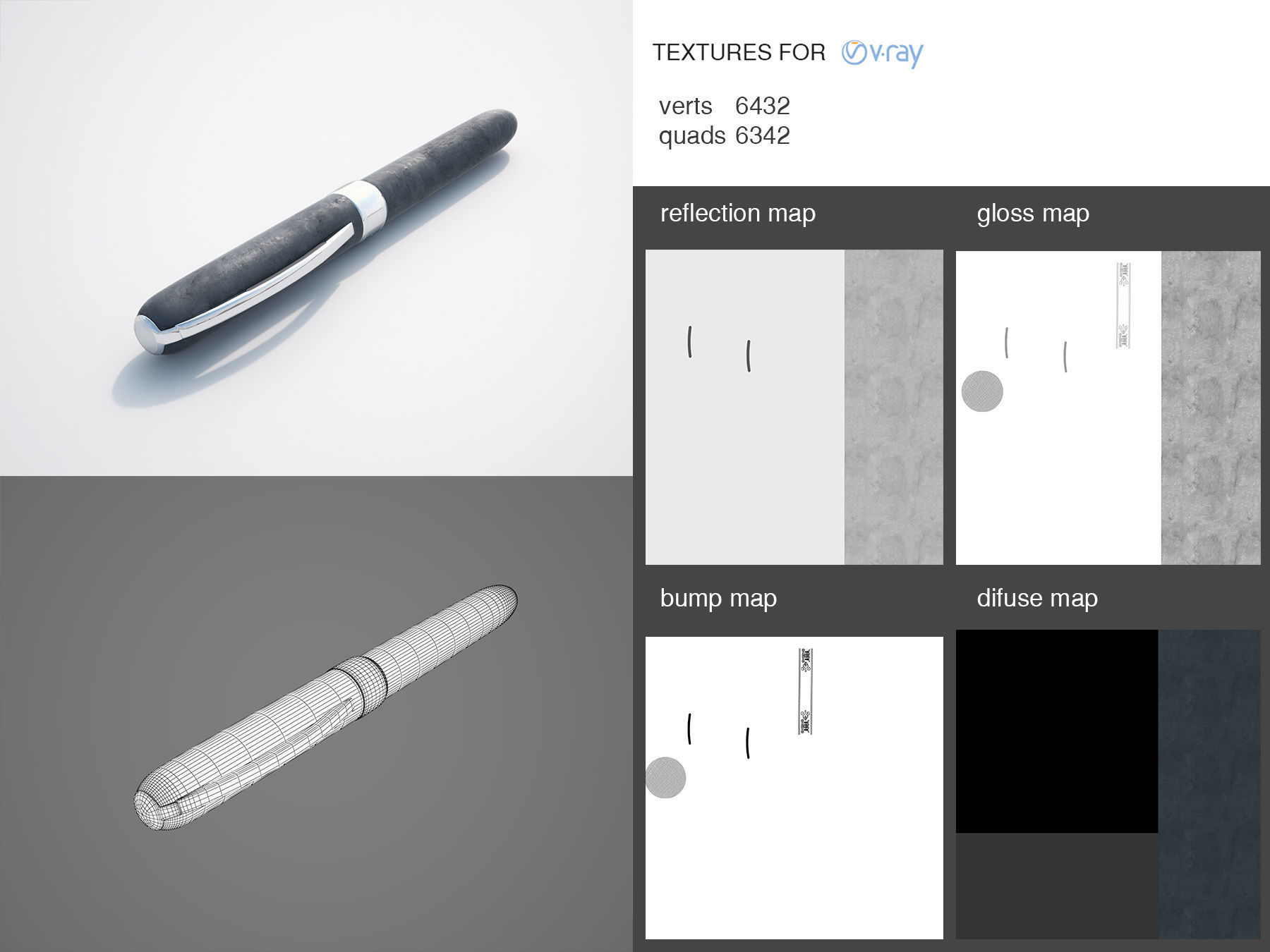 Closed Ballpen 3D model_2