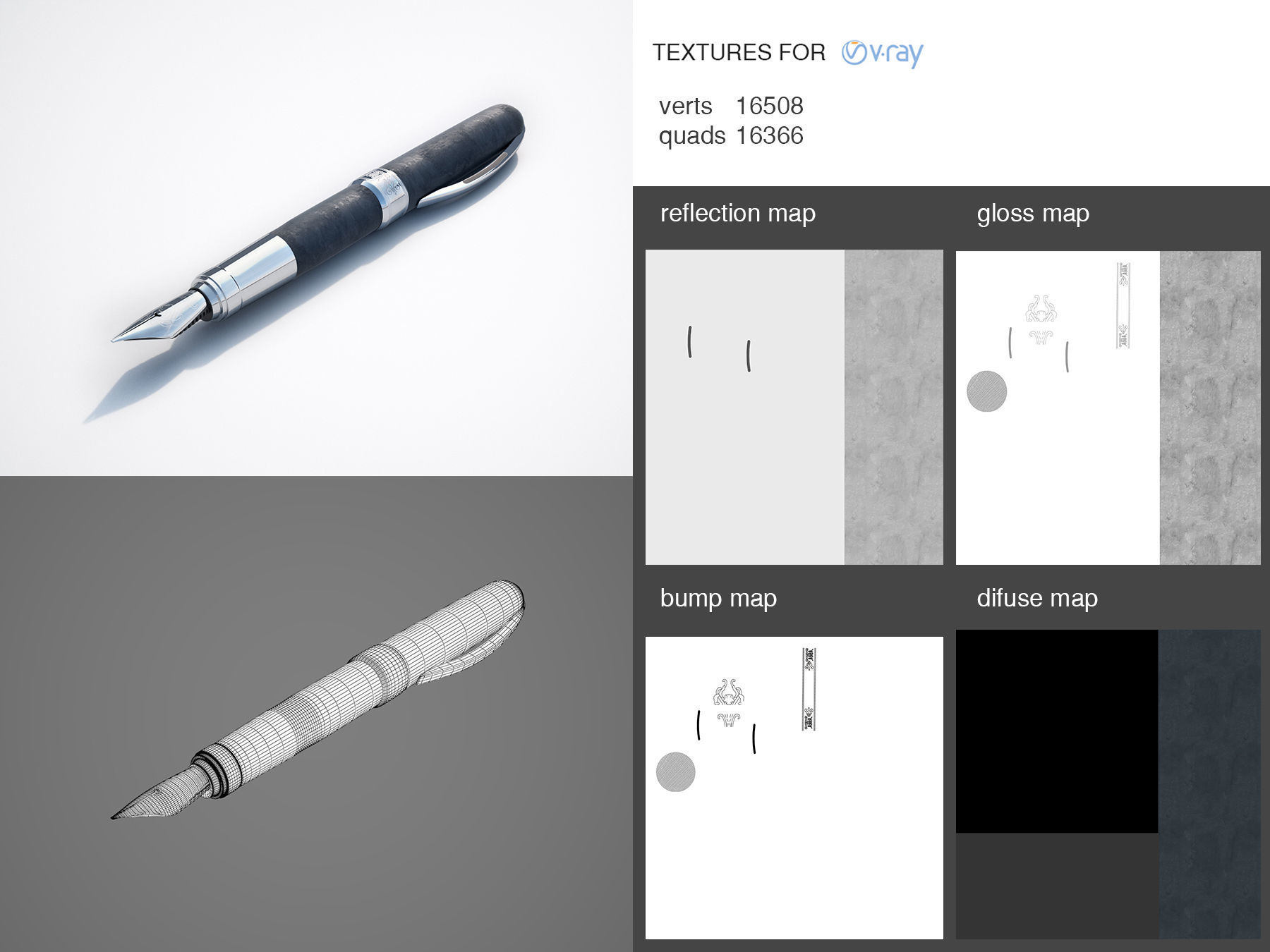Fountain Pen  3D model_2