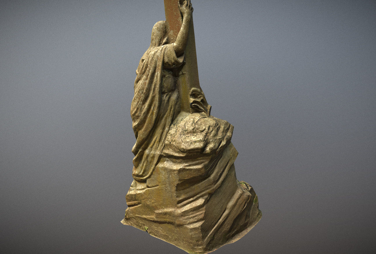 Cemetery graveyard thombstones crosses and a crypt Low-poly 3D model_92