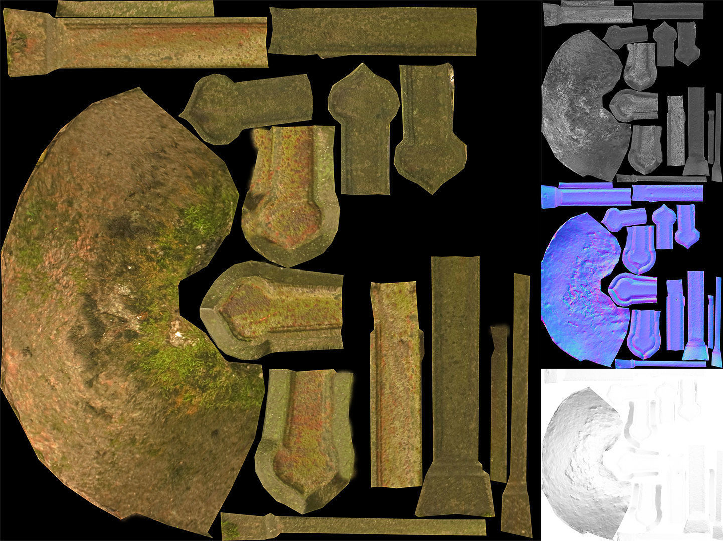 Cemetery graveyard thombstones crosses and a crypt Low-poly 3D model_49
