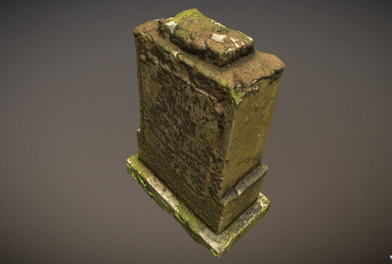 Cemetery graveyard thombstones crosses and a crypt Low-poly 3D model_103