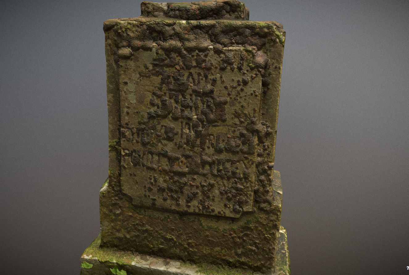 Cemetery graveyard thombstones crosses and a crypt Low-poly 3D model_100