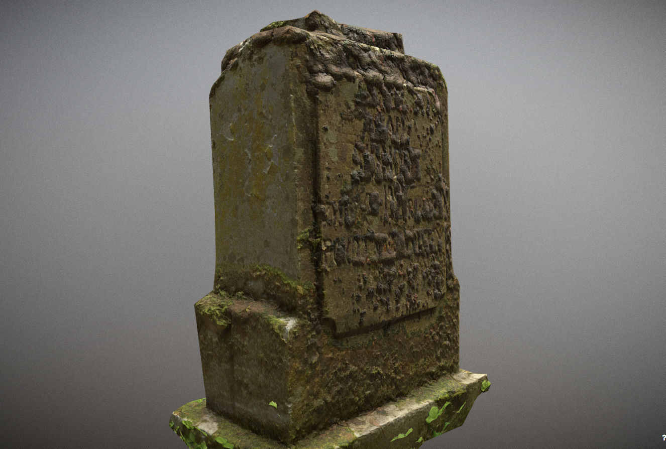 Cemetery graveyard thombstones crosses and a crypt Low-poly 3D model_96