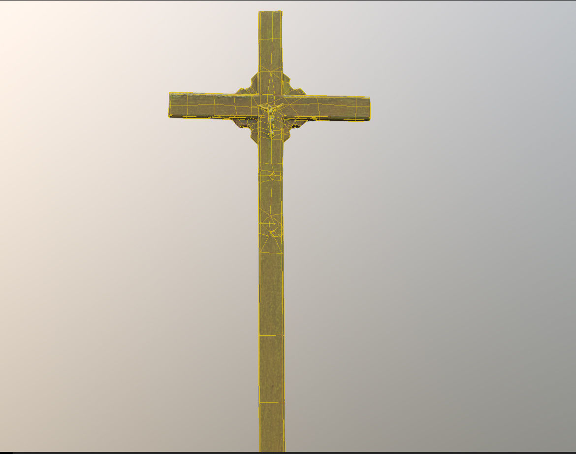 Cemetery graveyard thombstones crosses and a crypt Low-poly 3D model_136