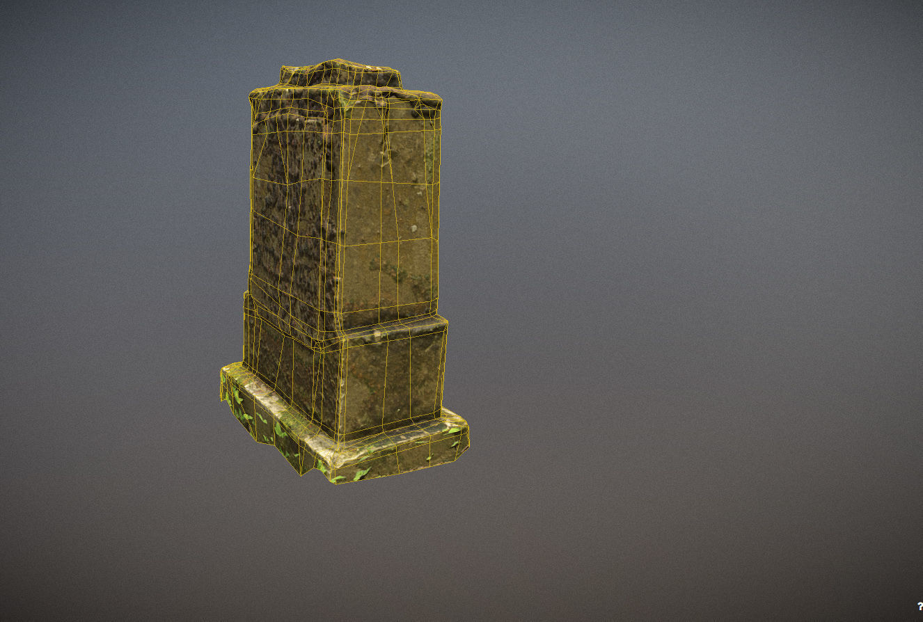 Cemetery graveyard thombstones crosses and a crypt Low-poly 3D model_106