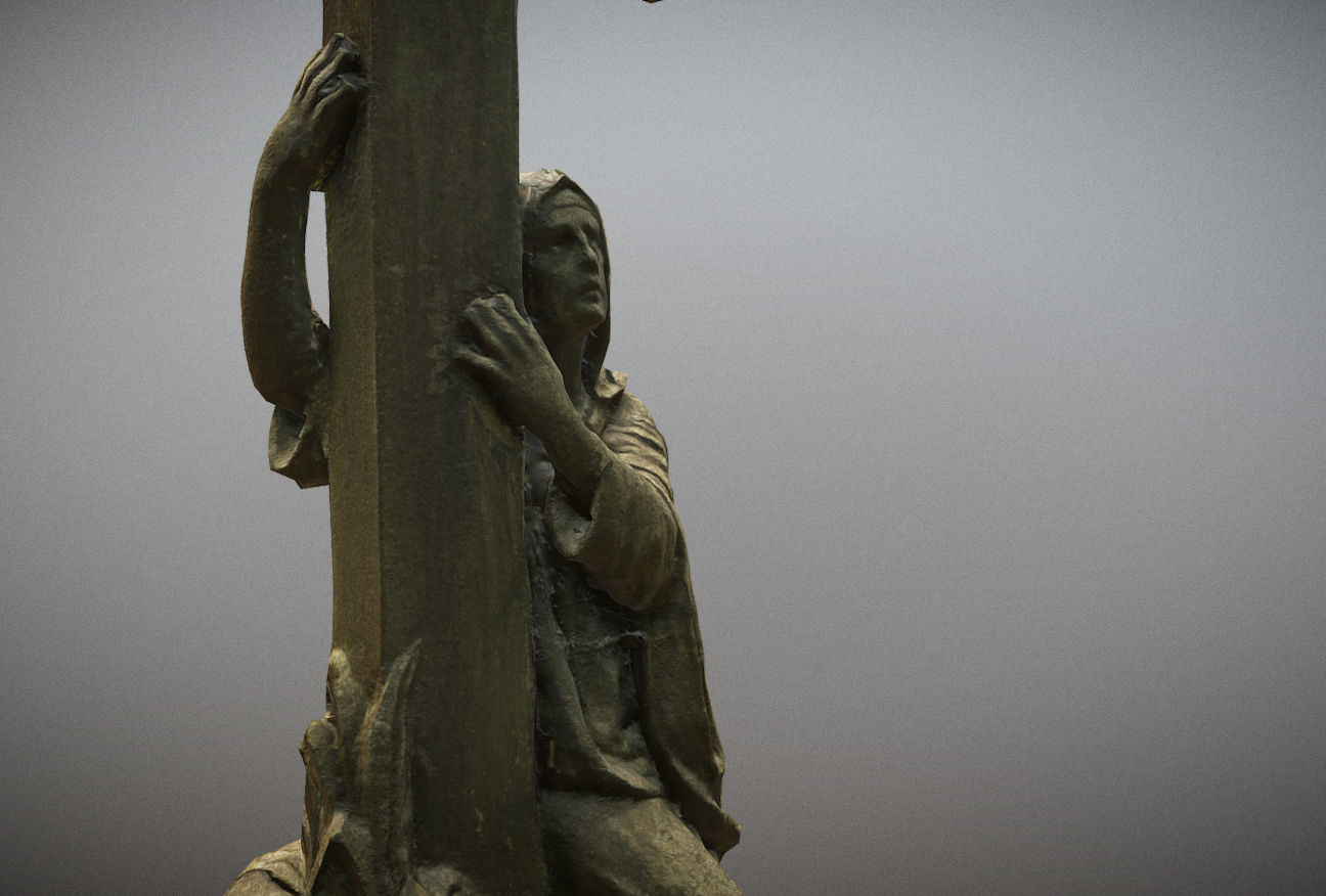 Cemetery graveyard thombstones crosses and a crypt Low-poly 3D model_91