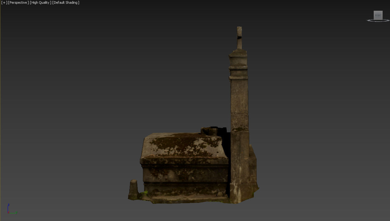 Cemetery graveyard thombstones crosses and a crypt Low-poly 3D model_32