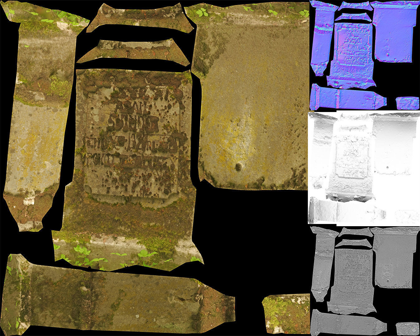 Cemetery graveyard thombstones crosses and a crypt Low-poly 3D model_108