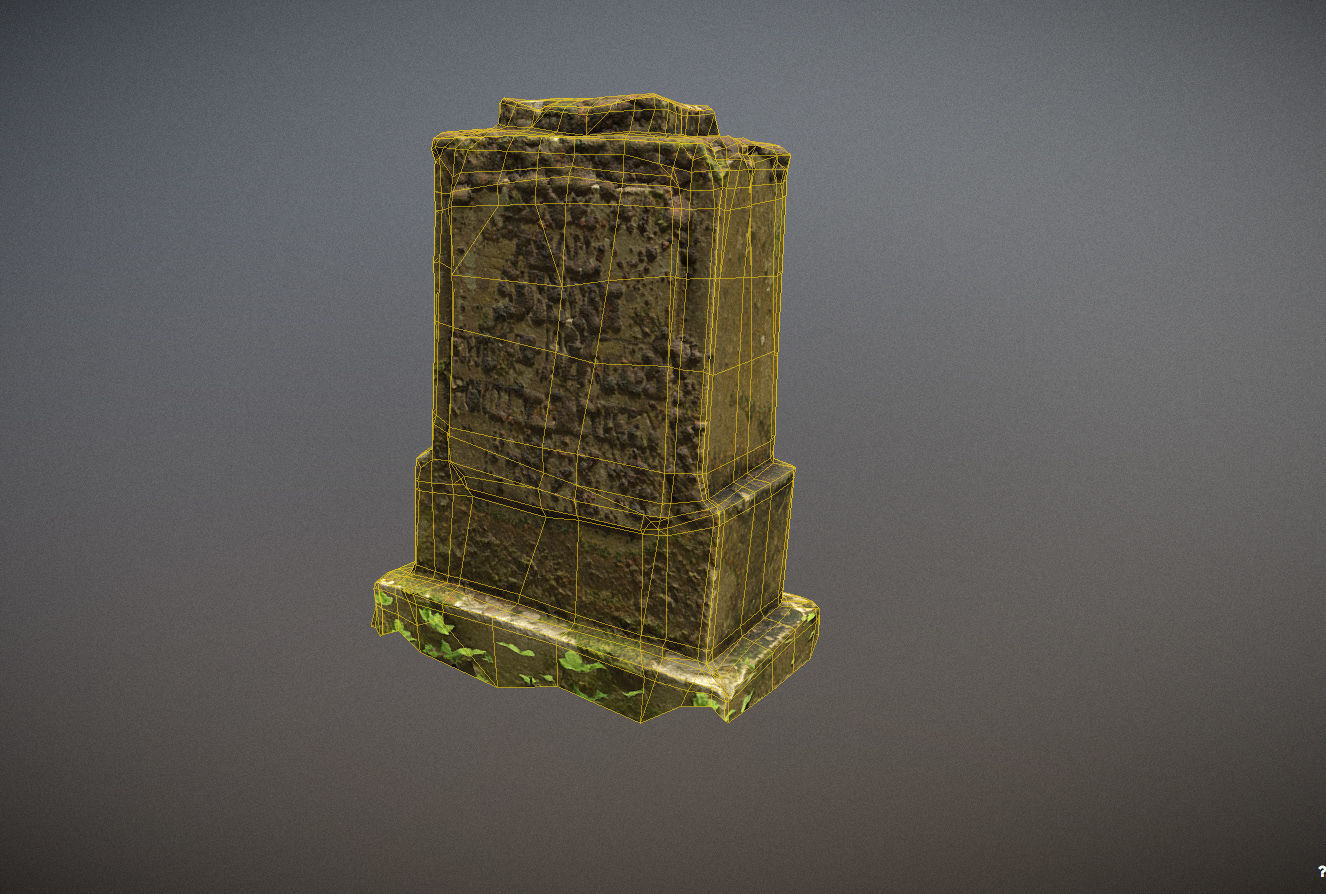 Cemetery graveyard thombstones crosses and a crypt Low-poly 3D model_107