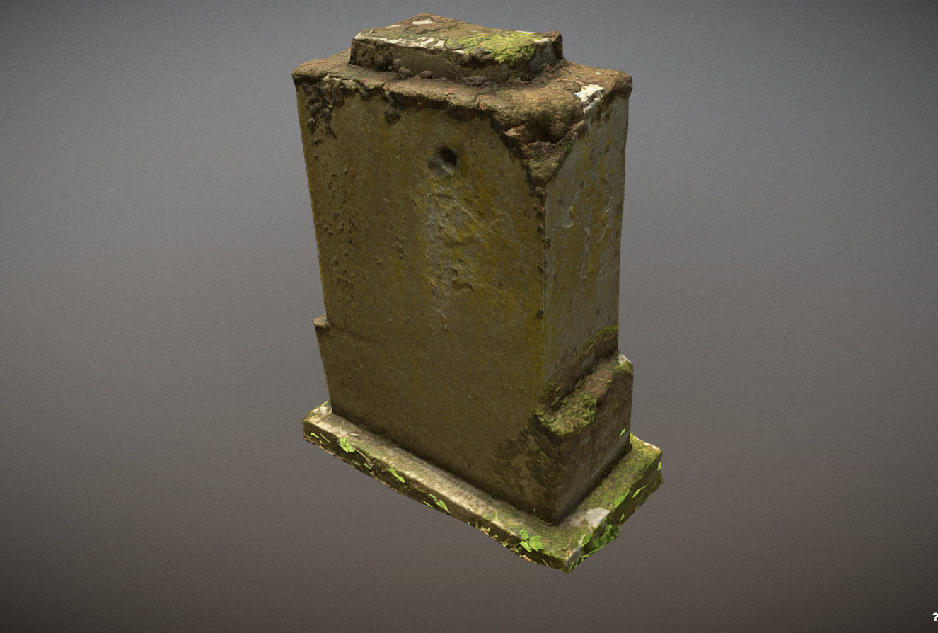 Cemetery graveyard thombstones crosses and a crypt Low-poly 3D model_102
