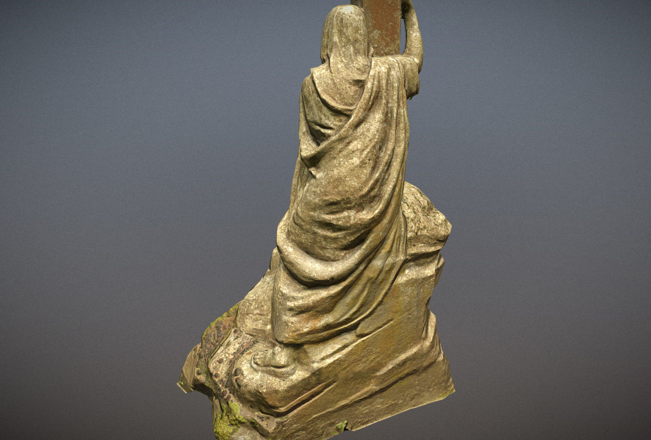 Cemetery graveyard thombstones crosses and a crypt Low-poly 3D model_93