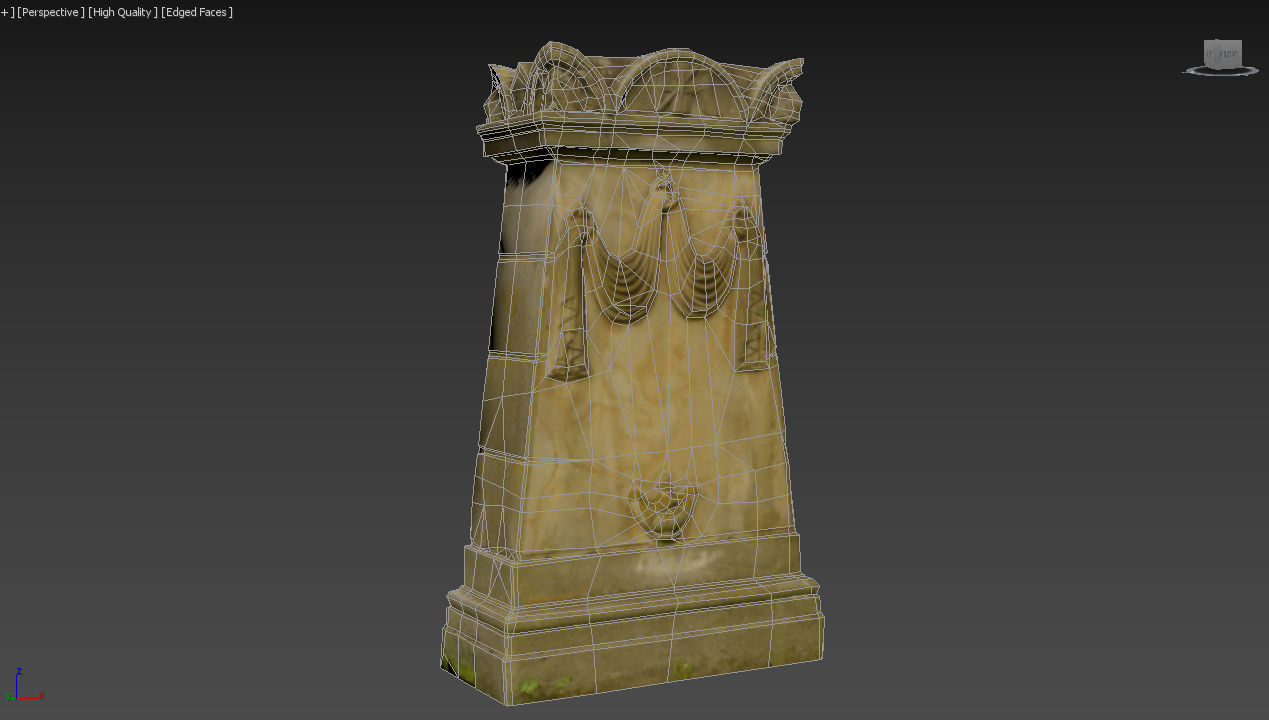 Cemetery graveyard thombstones crosses and a crypt Low-poly 3D model_61