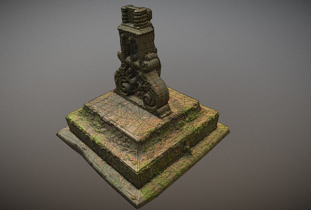 Cemetery graveyard thombstones crosses and a crypt Low-poly 3D model_70