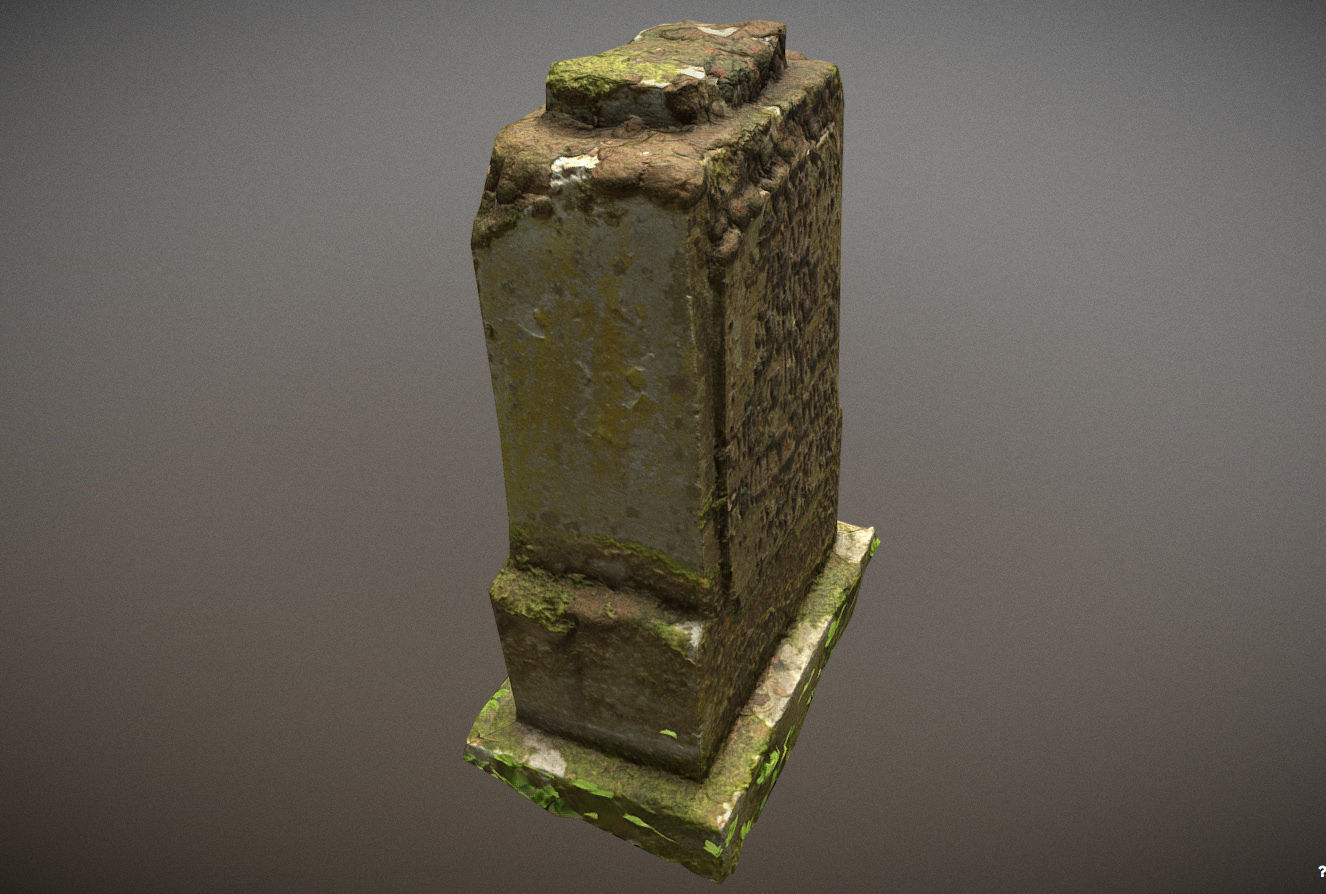 Cemetery graveyard thombstones crosses and a crypt Low-poly 3D model_101